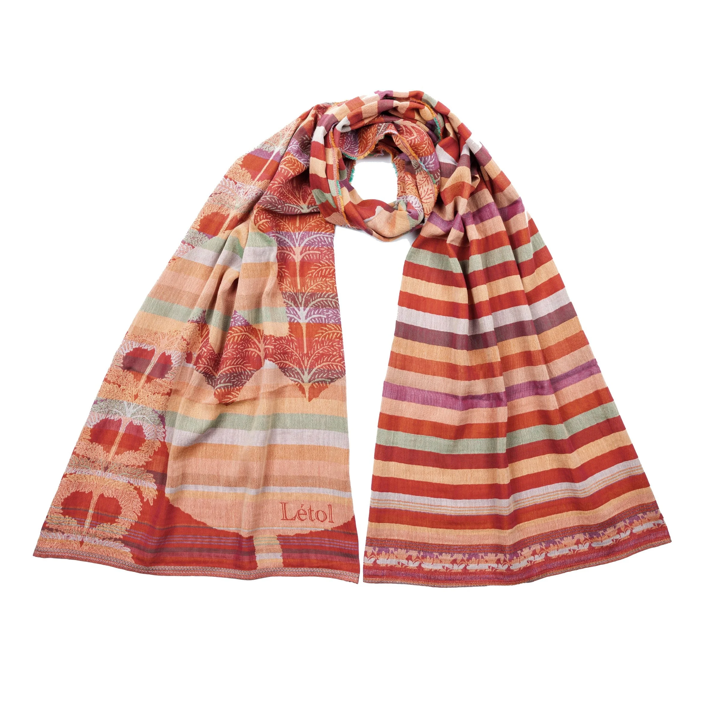 Eliette 201 Rouge Chantilly - Létol Organic Cotton Scarf, Made in